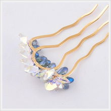 璀璨新饰，韩风盘发必备 新光饰品水晶花发梳新品促销